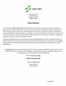 Letter of Guarantee FDA