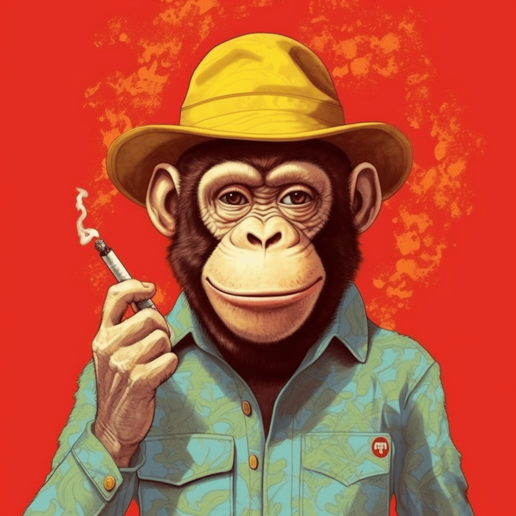 curious george smoking a joint
